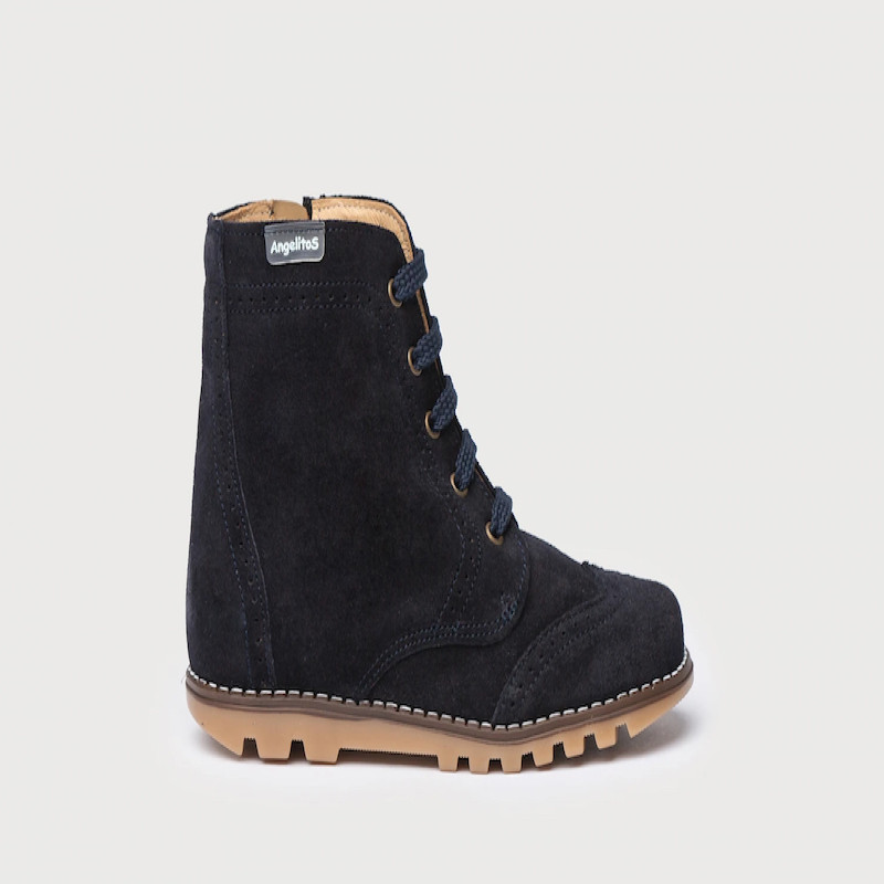 Made in Spain Lace-Up Suede Leather Boots EU25-EU31 Marino